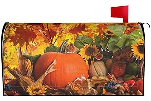 MANTAIYUAN Autumn Fall Harvest Mailbox Cover Trees Nature Leaves Thanksgiving Pumpkin Letter Box Cover Magnetic Mail Wraps Post Garden Decorations 21x18 in