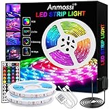 Anmossi Ruban LED 10m,Multicolore LED Ruban Lumineuse avec Télécommande à Infrar