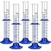 5PCS Graduated Cylinder Measuring Cylinder Thick Glass Lab Cylinders (100ML)