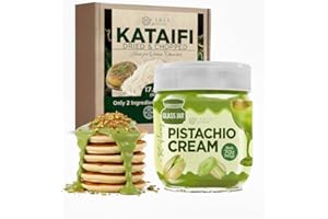CERES GOURMET Kataifi Shredded Fillo Dough & Pistachio Butter Spread Bundle for Dubai Chocolate, Authentic Turkish Dried Chopped Kataifi Pastry (1.1 lbs) and Sweet Pistachio Nut Cream (8 Oz), Ideal for Kunafa, Baklava, and Gourmet Desserts
