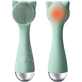 Feoflen Facial Cleansing Brush, Silicone Face Scrubber Exfoliator for Men & Women, Electric Face Brush Waterproof, with 3 Speeds Adjustable for Deep Cleaning, Removing Blackhead, Facical Massaging