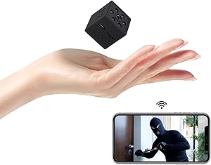 Spy Camera, CHARMINER 4K HD Hidden Camera, Mini Wireless Spy Cam, Small WiFi Nanny Camera with Phone App Night Vision Motion Detection Portable Smart Camera for Indoor/Home/Apartment/Office (Black)