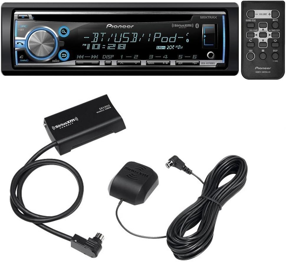 Pioneer DEH X6700BS Car CD Receiver and SiriusXM SXV300V1 Tuner