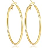 Hoops Earrings for Women Stainless Steel with Graduated Curvature Dangle Thin Earrings for Women Trendy Lightwight Gold