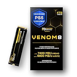 Fantom Drives VENOM8 4TB M.2 SSD - Up to 7400MB/s