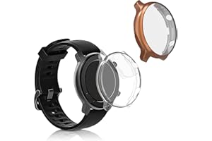 kwmobile Case Compatible with Huami Amazfit GTR 2 / 2e Case - 2X TPU Silicone Fitness Tracker Cover - Transparent/Rose Gold