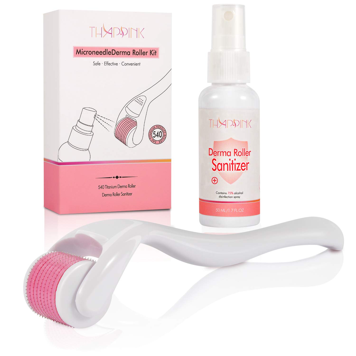 Derma Roller Microneedle Cleanser for Face Body Hair Growth, 2 IN 1 Kit Micro Needles Facial Skin Roller for Home Skincare : Beauty
