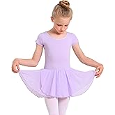 danswan Toddler Girls Long Sleeve Ballet Leotards Dance Dresses Tutu Outfit Ballerina with Glitter Skirt