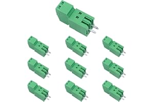Jienk 10Set 2-Pin 125V 4A 2.54mm 0.1" Pitch PCB Mount Screw Terminal Block Connector for 26-18AWG Cable
