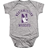 Northwestern University Official Wildcats Logo Unisex Infant Snap Suit for Baby,Athletic Heather, 6 Months