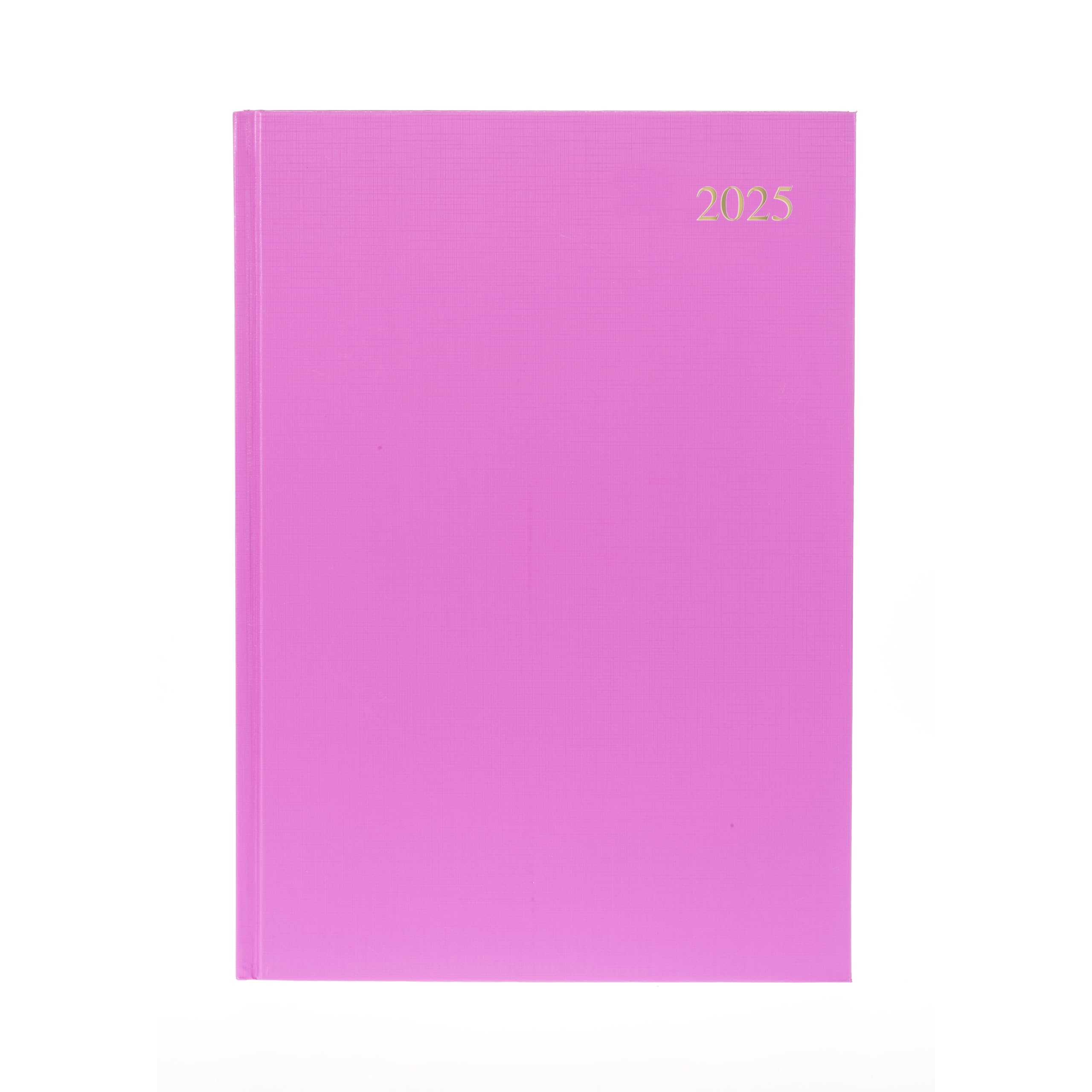 Collins Essential 2025 Business Diary - A4 Week to View Planner with Leathergrain Hardback Cover - Pink - ESSA43.50-25