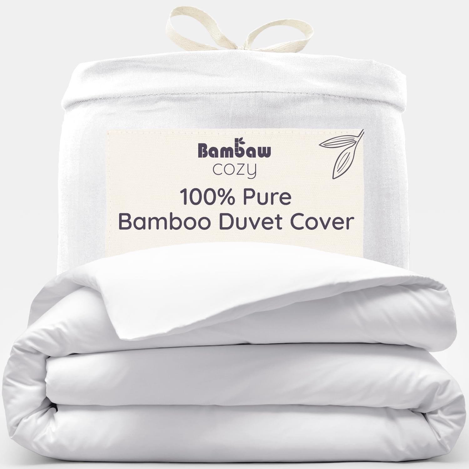 Bambaw Bamboo Double Duvet Cover, 200x200 cm, Hotel Quality Luxury Bedding, 100% Bamboo Sheets Double, Summer Cooling Sheet, Hypoallergenic, Self-Cooling, Breathable & Soft Bedding 200x200 cm (White)
