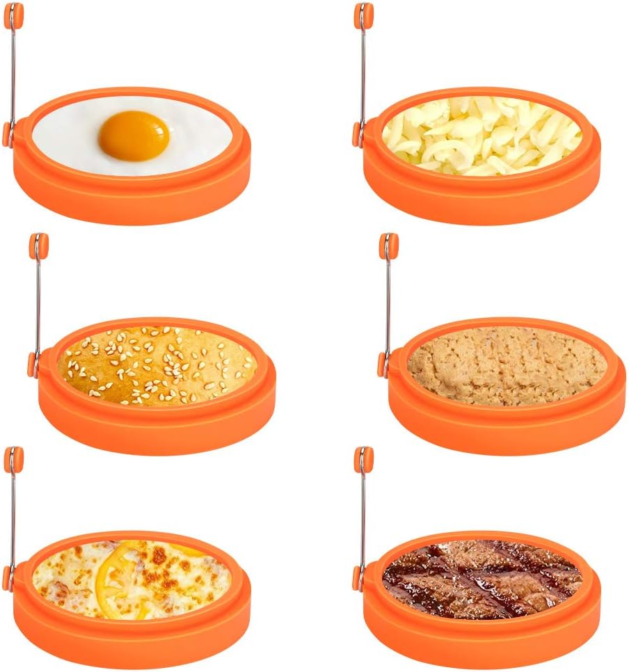BestFire 6pcs Silicone Egg Rings, 4 Inch Egg Ring for