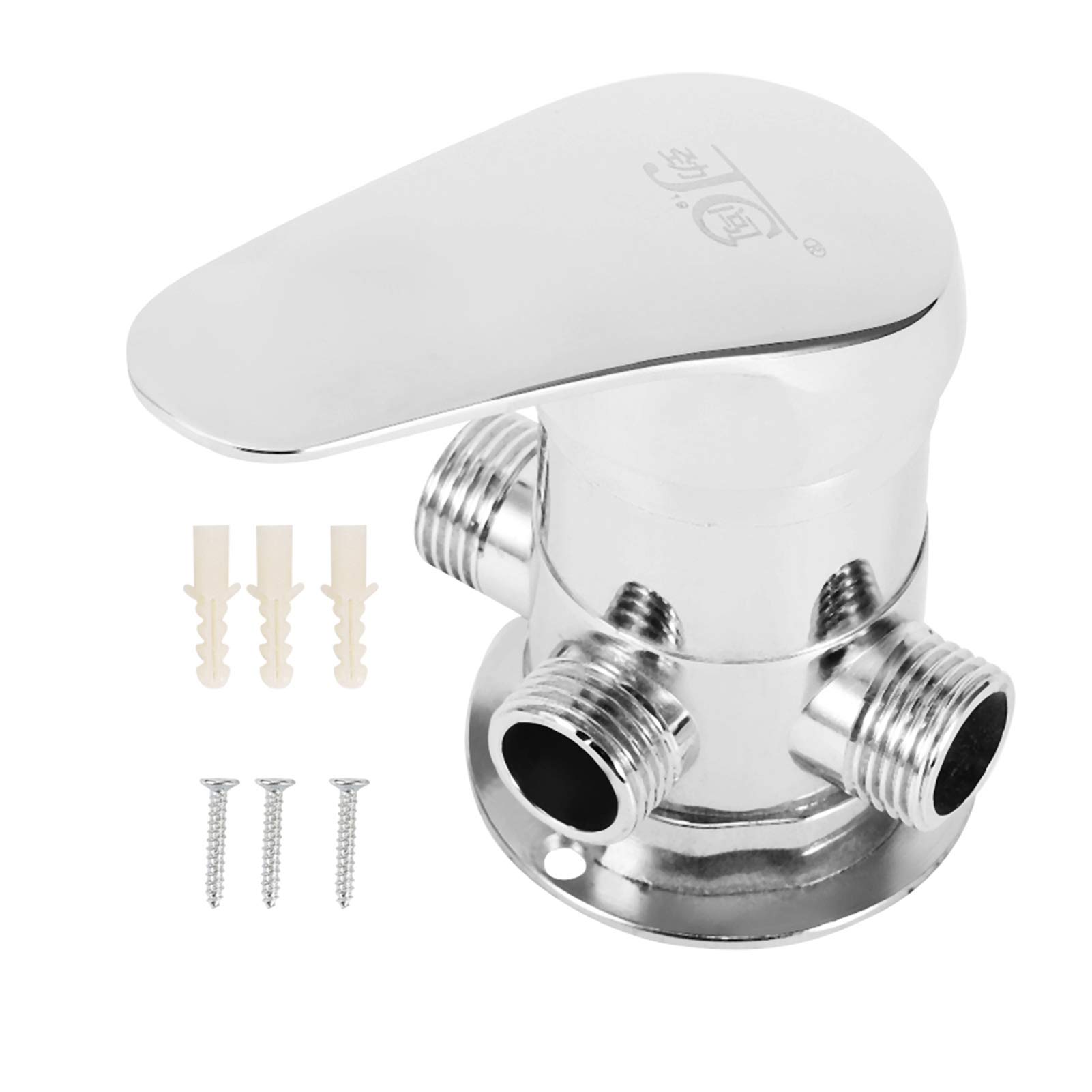 G1/2in 3 Way Bathroom Angle Valve for Shower Head Water Separator Shower Diverter Switch Valve Shower System Component Replacement Part