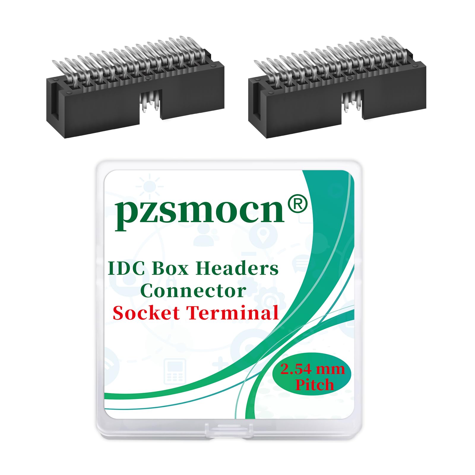 Pzsmocn 20 Pieces IDC 2 * 12 Double Row 2.54 mm Pitch JTAG ISP 24-Pin Box Header Connector Adapter Cable Male Socket SMT Terminal for PCB Electronic Equipment Projects.