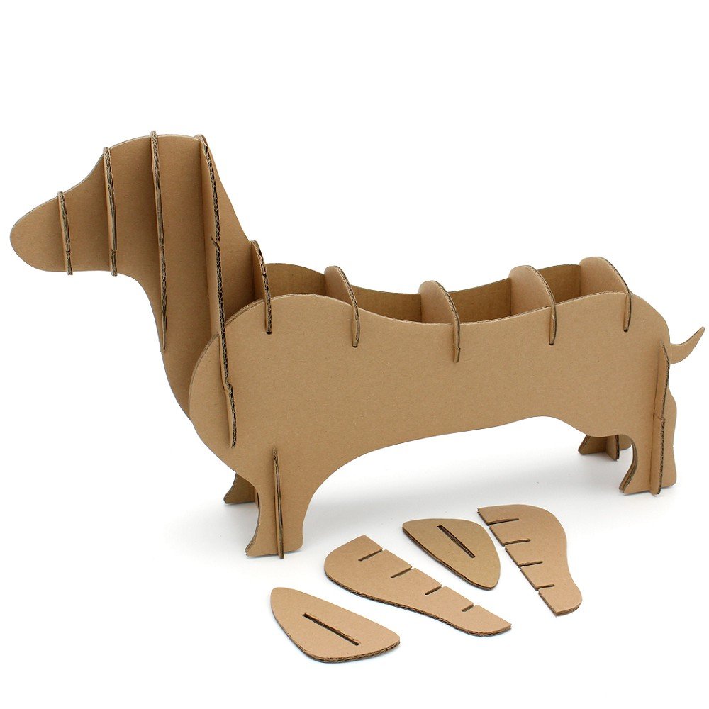 I\'m Charmer Store Your Things in This Simple Cardboard Dachshund Shelving