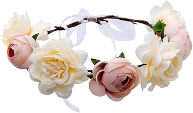 Amazon.com: qhome Rose Flor Corona garland (Mujeres boda