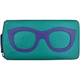 ili New York Smooth Leather Soft Eyeglass Case, Zip Closure with RFID Blocking Lining, Travel-Friendly in Vibrant Colors