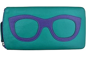 ili New York Smooth Leather Soft Eyeglass Case, Zip Closure with RFID Blocking Lining, Travel-Friendly in Vibrant Colors