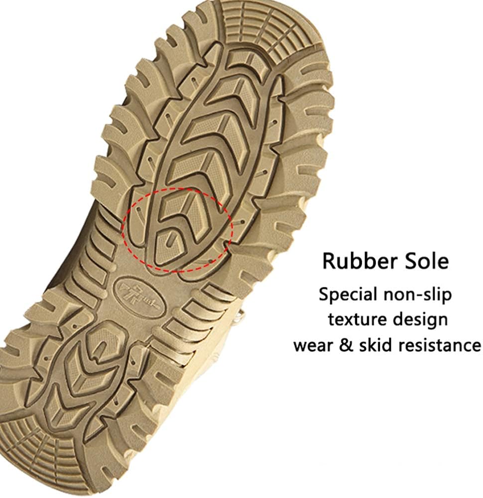 para patrullas botas tácticas y de combate para el desierto color Beige  seguridad policía talla 42 1/3 EU Bititger de piel con cremallera Botas  militares impermeables para hombre Botas de servicio militar