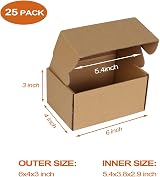 RLAVBL 25 Pack Small White Corrugated Shipping Boxes 6 x 4 x 3 in view 3