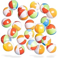 Top Race Mini Beach Balls Bulk - Mini Inflatable Beach Ball, Sport Ball - Rainbow Blow Up Beach Balls for Kids, Sport, Beach,