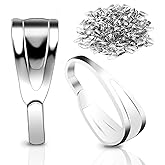 200 Pcs Pinch Bail for Jewelry Making, Pinch Bails for Pendants Necklace Pendant Clasps Connectors Pinch Clip for for Necklace Dangle Charm DIY Craft Making, Silver, 3x7x2.7mm