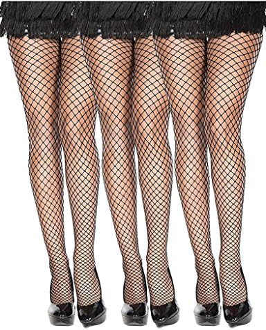 Ultra Hot Quality Seamless Diamond Net Pantyhose Black 3 Pack
