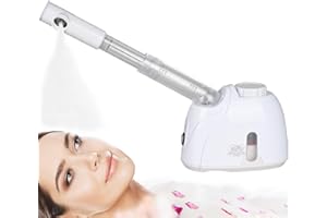 QUIET&FAR Face Steamer,Facial Steamer Warm Mist Humidifier with Long Extendable Arm and 360°Adjustable Nozzle for Sinuses Moisturizing Unclogs Pores or deep Cleaning Skin Professional Facial Steamer at Home