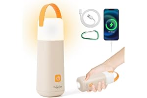 Dawnrise LED Camping Lantern, Up to 350 Hours Rechargeable Camping Light, 4 Modes Outdoor Flashlight Lantern with Red Light, Water Resistant Portable Tent Light for Emergency,Hiking,Hurricane (Yellow)