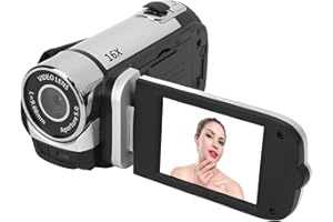 Handheld 1080P HD Digital Camera with 16MP, 16x Zoom, 2.4" Rotatable Screen, Fill Light & Anti-Shake - Silver