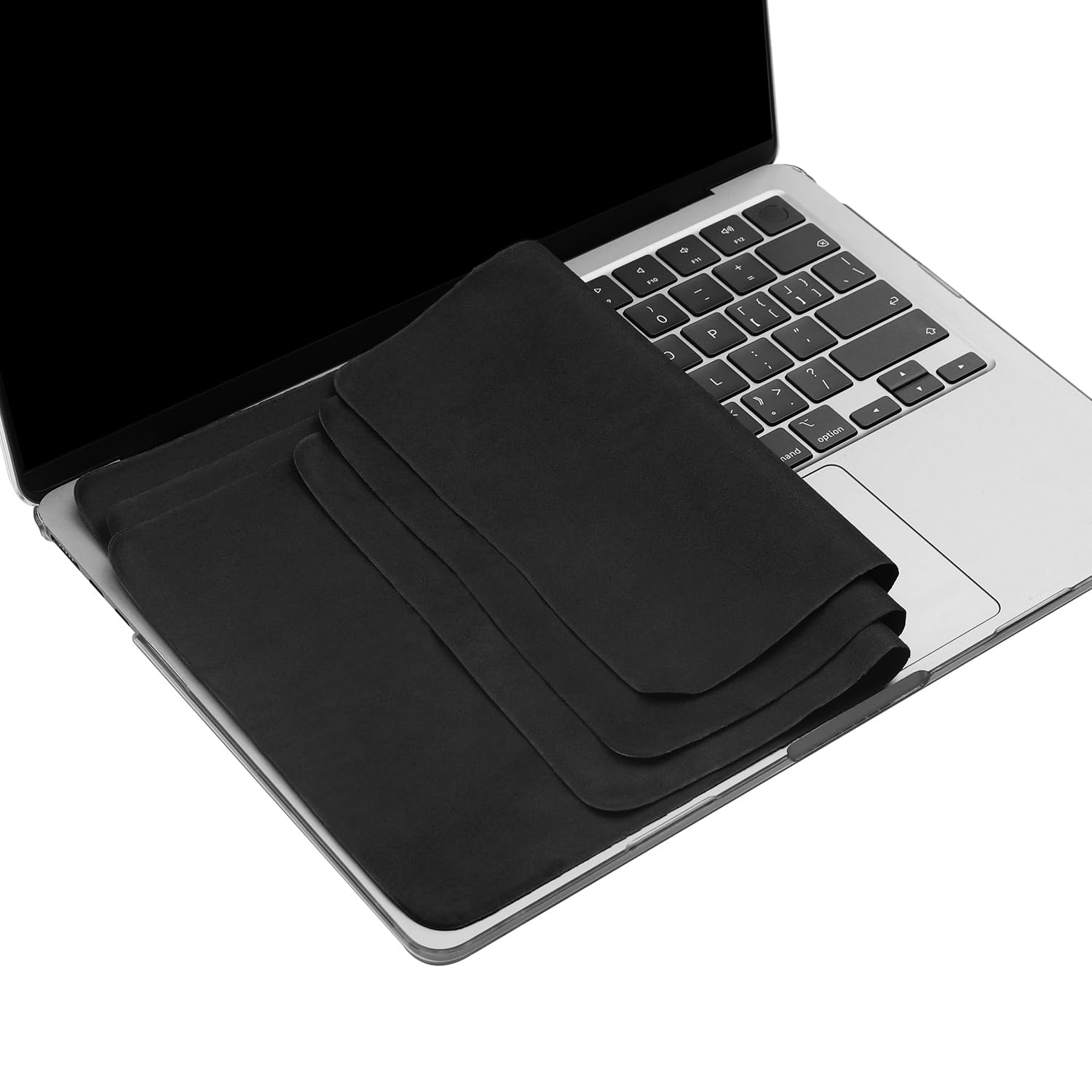Photo 1 of 3 Pack Microfiber Liner Cleaning Cloth 15" 16" MacBook Air/MacBook Pro Screen Keyboard Imprint Protection, Keyboard Protector Compatible with MacBook Air 15.3" /MacBook Pro 15"/MacBook Pro 16"-Black