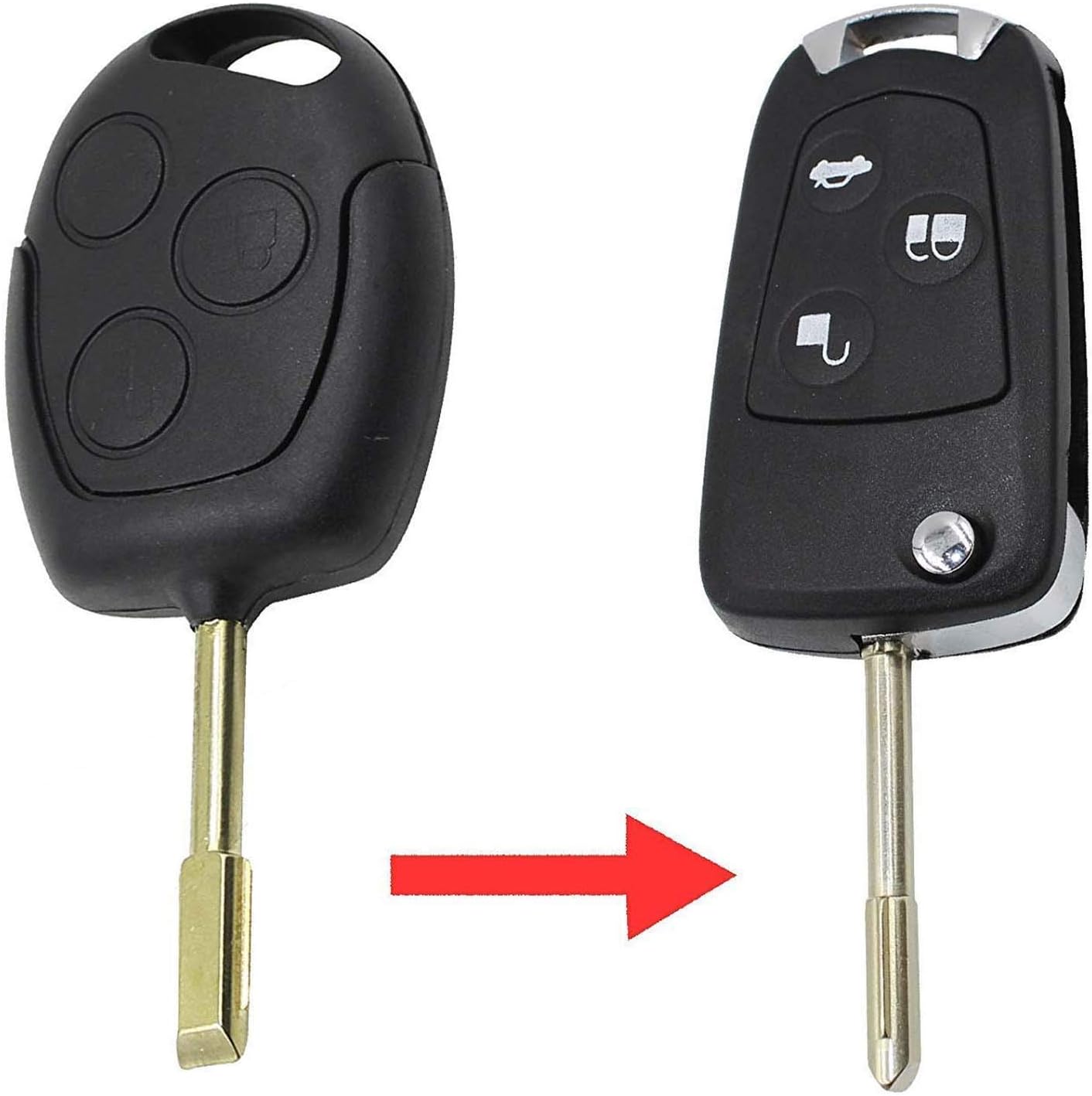 Ellenne Car Key Conversion Kit Ford Fiesta Focus KA Transit KUGA FORD-12, Black - Image 4
