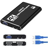 dobestyou 4K Capture Card Black for Streaming, Recording &amp; Gaming &ndash; Video Capture Device with USB 3.0, 1080p 60fps, Plug &amp; Play,Zero Latency for PS5, Xbox, Switch, OBS, PC, Mac