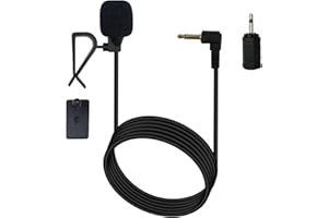 SPTSSWET Universal Car Microphone 3.5mm External Assembly Mic Stereo Car Assembly Mic Replacement Compatible with Sony for Pioneer Kenwood Alpine Panasonic JVC Jensen with 2.5mm Adapter