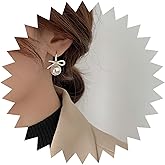 Yheakne Boho Bow Pearl Drop Earrings Gold Crystal Bow Earrings Ribbon Bow Pearl Earrings Large Pearl Dangle Earrings Jewelry for Women