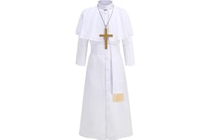 GRAJTCIN Mens Priest Costume Clergy Robe Praise Worship Robes Priest Outfit