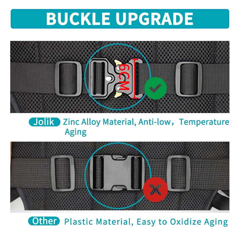 Jolik Child Safety Harness Reflective Child Motorcycle Harness, Adjustable Safety Child Harness with Two Handles, Breathable Material, Black