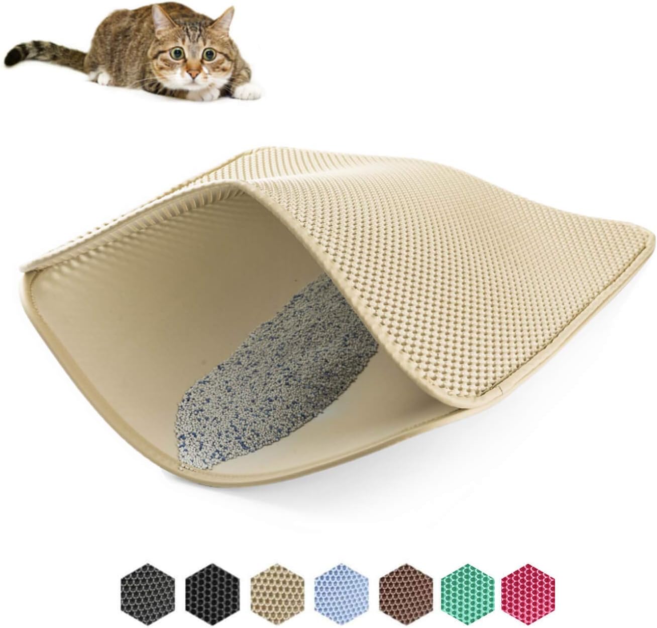 WePet Cat Litter Mat, Kitty Litter Trapping Mat, Small
