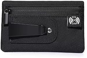 KYJiuLiu RFID Hidden Clip Stash Money Belt - Ultra Thin Anti-Theft Travel Pouch with Credit Card Slots for Women/Men, Perfect for International Travel, Daily Commute & Outdoor Activities (Black)