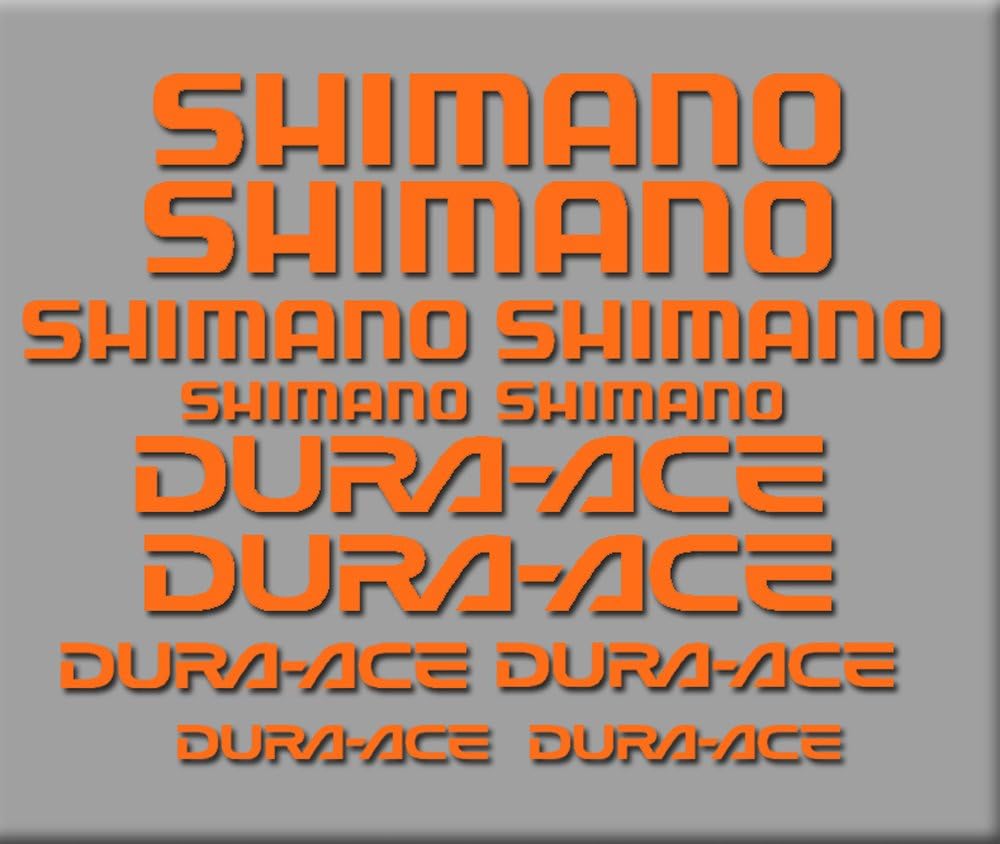 Ecoshirt K0-GV92-31W2 Stickers Shimano Dura-Ace R227 Stickers Aufkleber Decals Autocollants Adesivi Orange