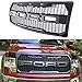 For 2009-2014 Ford F-150 Grille Grill Matte BLACK SPORT Front Bumper Hood W/F&R/LED