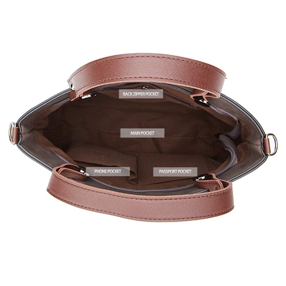 Women Bag Stylish Top-Handle Handbags Lady Fashion Big Purse Shoulder Crossbody Bags (Grey)