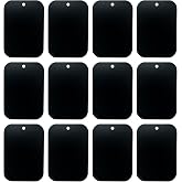 BGJRBY Mount Metal Plate（12Pack） for Magnetic Car Mount Phone Holder with Full Adhesive for Phone Magnet, 12X Rectangular (Black)