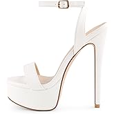 MERUMOTE Women's Platform Heels Sky High Heel Sandals Party Bridal Evening Shoes