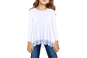 storeofbaby Girls Casual Tunic Tops Short Sleeve Loose Soft Blouse T-Shirt for 4-13 Years