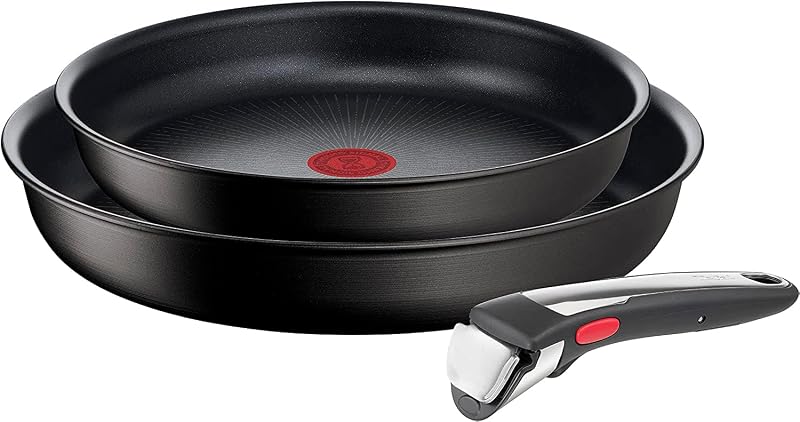Tefal ingenio unlimited on - conjunto de 2 frigideiras + pega amovível: frigideiras 22 e 26 cm, pega intercambiável, frigideiras antiaderentes, revestimento titânio, termo-sinal, cor preto — foto 1 de 8
