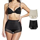 DAFANY Womens Tummy Control Underwear, High Waisted Stretch Boyshorts Patchwork Lace Boxer Panty Breathable Soft Panties