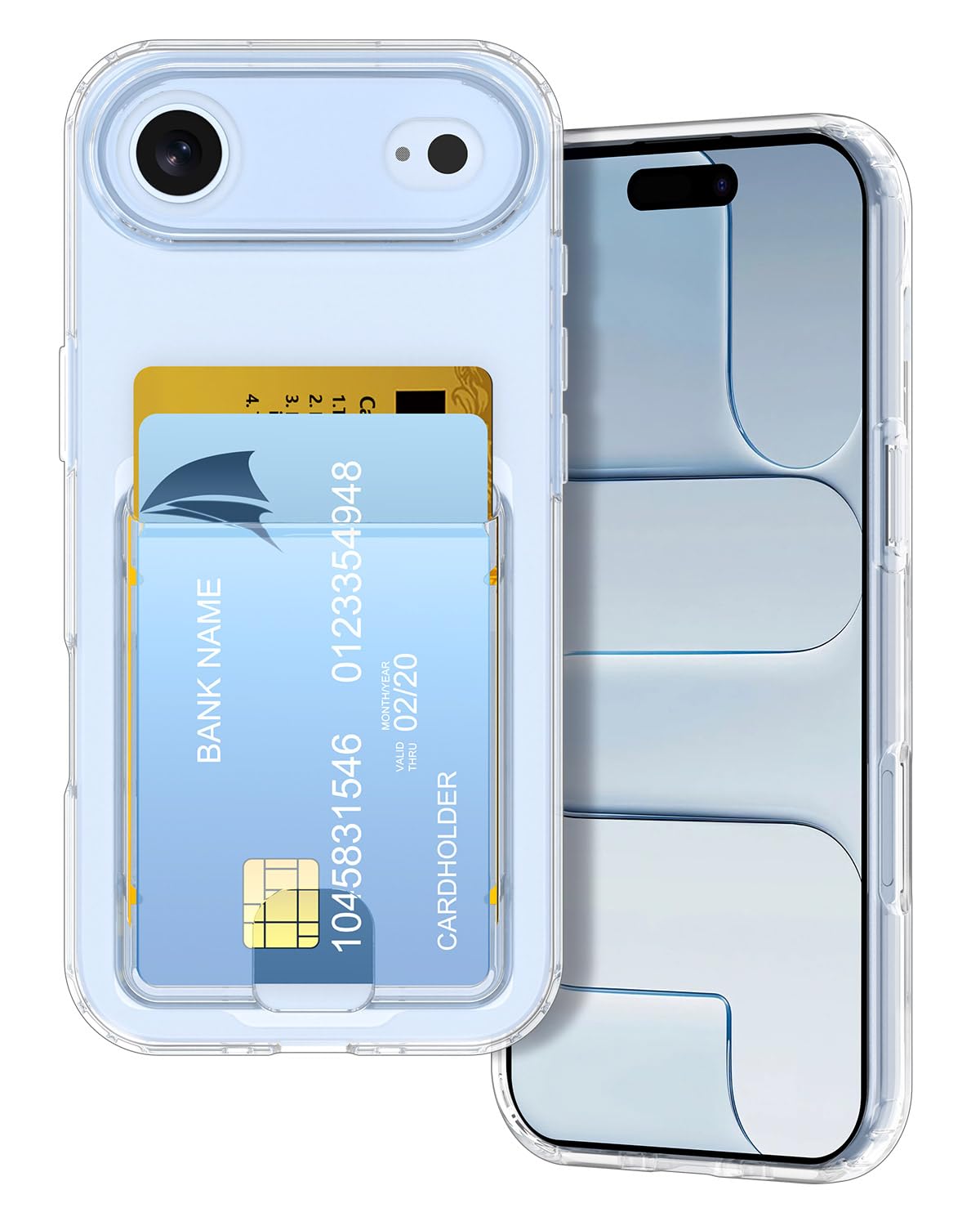 Photo 1 of Petocase for iPhone Air Wallet Case Card Holder Slot Ultra Slim Fit Flexible TPU Gel Rubber Soft Skin Silicone Protective Phone Case Cover for Apple iPhone 17 Air 6.5 inch Crystal Clear