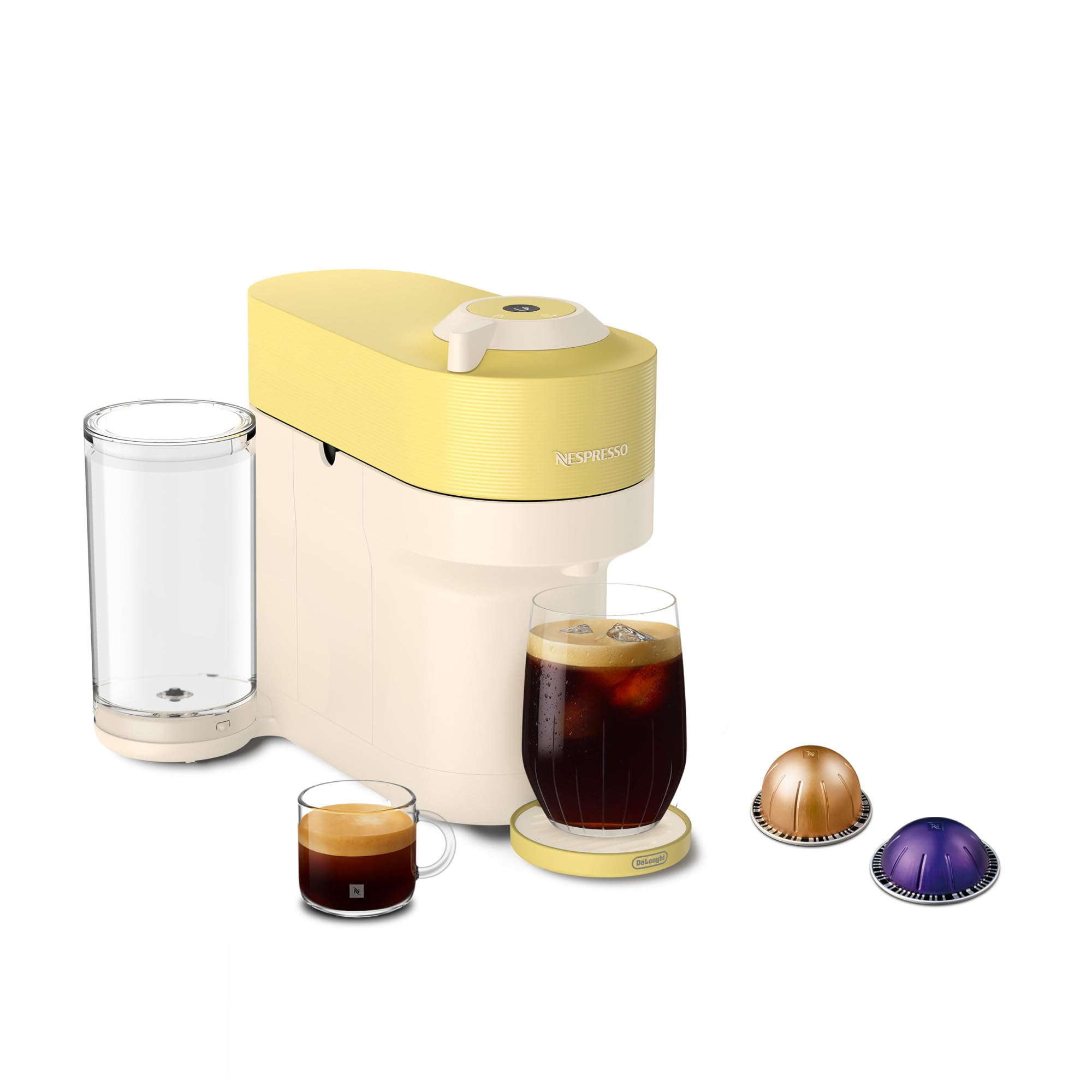 Photo 1 of Nespresso Limited-Edition Vertuo Pop+ Coffee and Espresso Maker by De'Longhi, Pastel Yellow